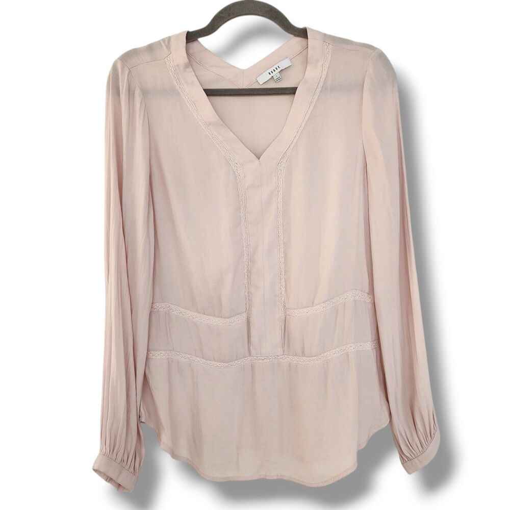 Ro&De Babydoll Boho Top Baloon Sleeve Flowy Pink Empire Waist Size S coquette